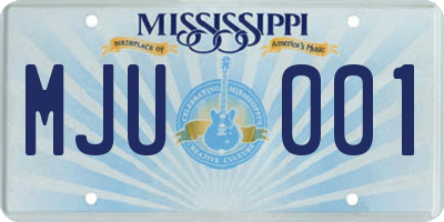 MS license plate MJU001