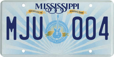 MS license plate MJU004