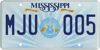 MS license plate MJU005