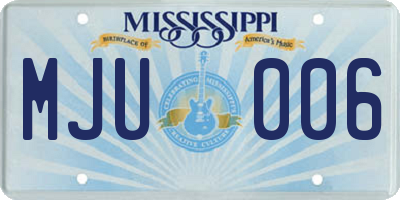 MS license plate MJU006