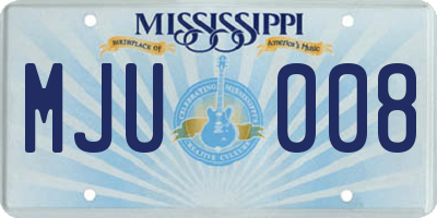 MS license plate MJU008