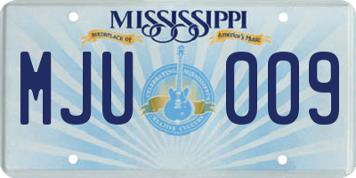 MS license plate MJU009