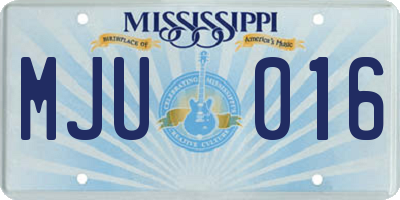 MS license plate MJU016