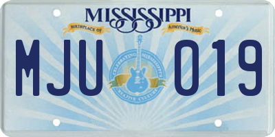 MS license plate MJU019