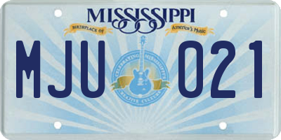 MS license plate MJU021