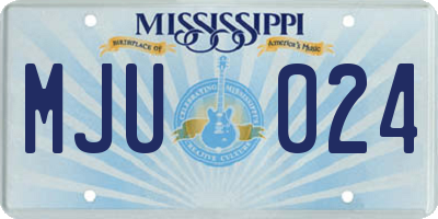 MS license plate MJU024