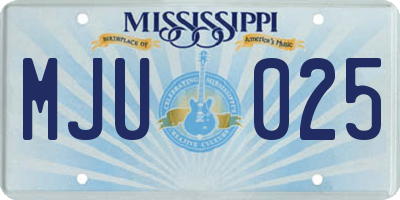 MS license plate MJU025