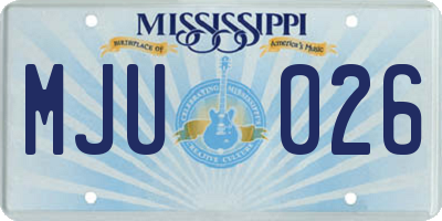 MS license plate MJU026
