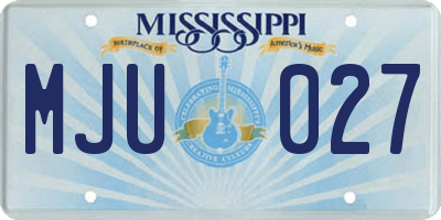 MS license plate MJU027