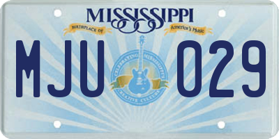 MS license plate MJU029