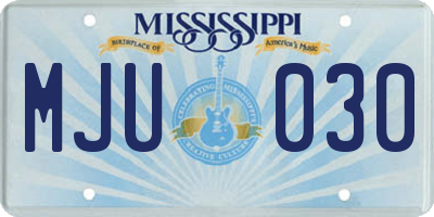 MS license plate MJU030