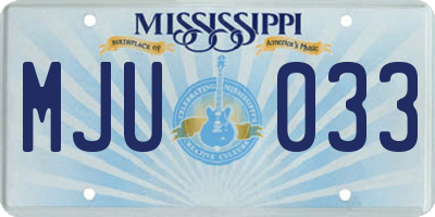MS license plate MJU033