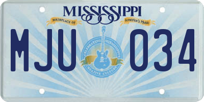 MS license plate MJU034
