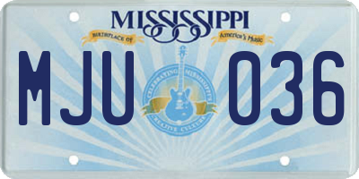 MS license plate MJU036