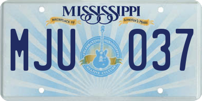 MS license plate MJU037