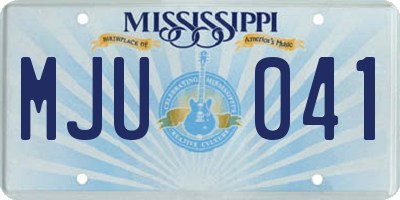 MS license plate MJU041