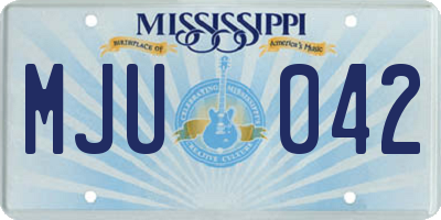 MS license plate MJU042