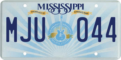 MS license plate MJU044