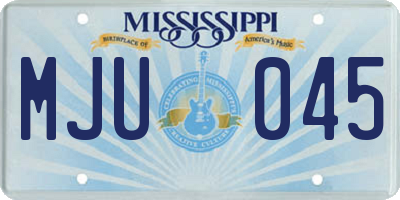 MS license plate MJU045