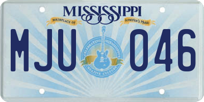 MS license plate MJU046