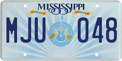 MS license plate MJU048
