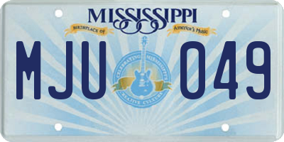 MS license plate MJU049