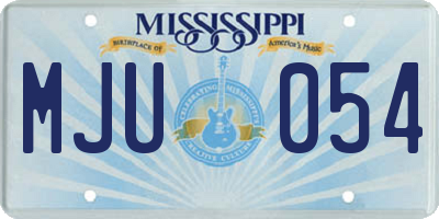 MS license plate MJU054