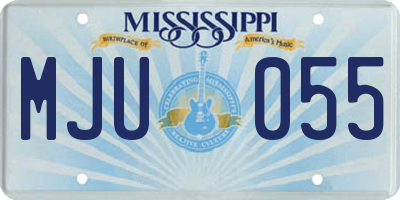 MS license plate MJU055
