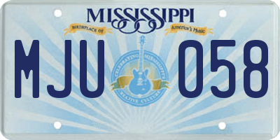 MS license plate MJU058