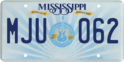 MS license plate MJU062