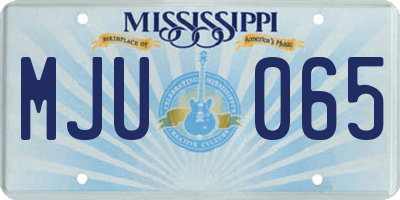 MS license plate MJU065