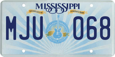 MS license plate MJU068