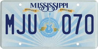 MS license plate MJU070