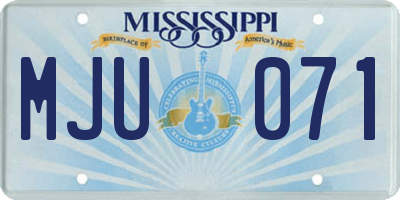 MS license plate MJU071
