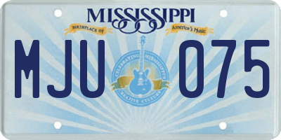 MS license plate MJU075