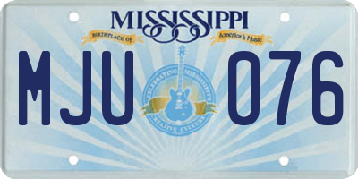 MS license plate MJU076