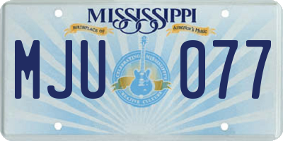 MS license plate MJU077