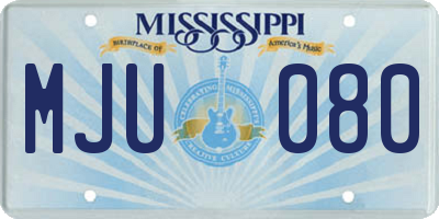 MS license plate MJU080