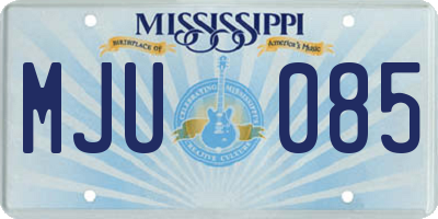 MS license plate MJU085