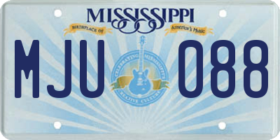 MS license plate MJU088