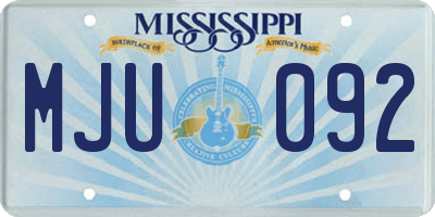 MS license plate MJU092