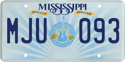 MS license plate MJU093