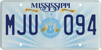 MS license plate MJU094