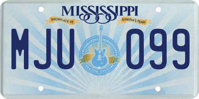 MS license plate MJU099