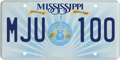 MS license plate MJU100
