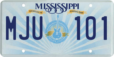 MS license plate MJU101