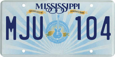 MS license plate MJU104