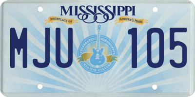 MS license plate MJU105