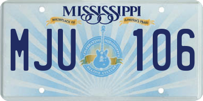 MS license plate MJU106