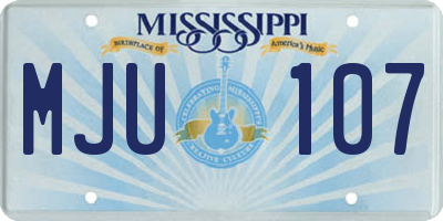MS license plate MJU107